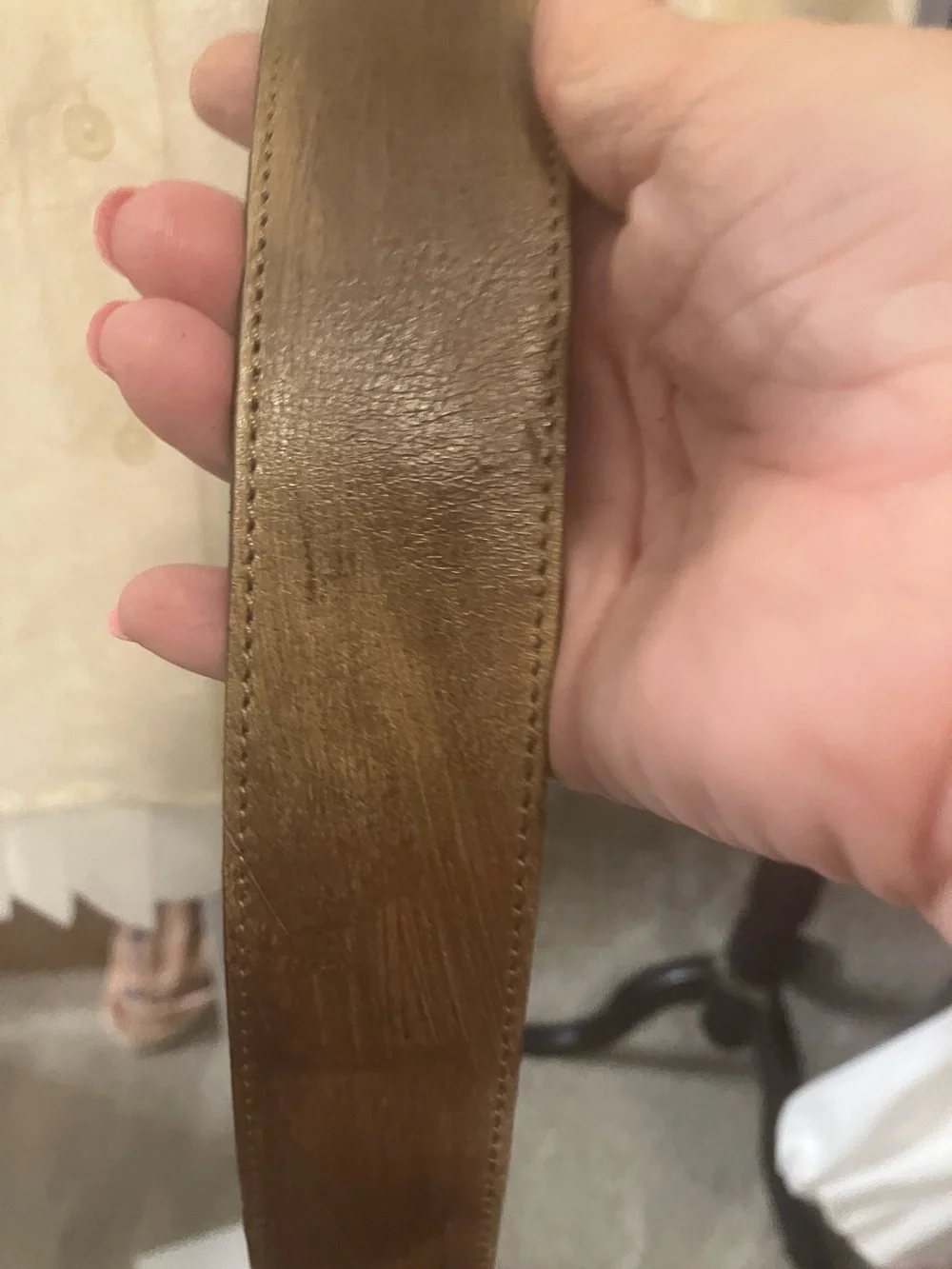 Women's Snake-Print Reversible Brown Waist Belt